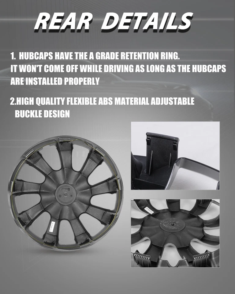 Juego de 4 tapacubos a presión de 14" negro mate para Volkswagen Golf Jetta Foto 3 de 4