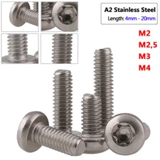 M2.5 M3 M4 Torx Screws Pan Head Screws Hexalobular Socket Bolts 304 A2 Stainless