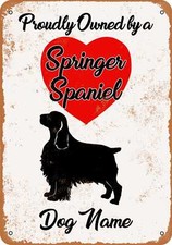 METAL SIGN - CUSTOM DOG NAME - Springer Spaniel - Vintage Look 2