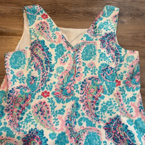 Talbots Fresco Paisley Preppy Sleeveless Cotton Sheath Dress Size 14 - Picture 8 of 9