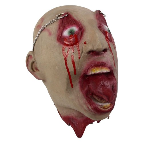 PÁRPADOS ENCADENADOS ZOMBIES CABEZA CORTADA Espeluznante Látex Realista Talla Natural - Imagen 6 de 10