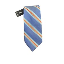 NWT Express Men's Silk Gray Red White Striped Narrow 2.75  Width Tie