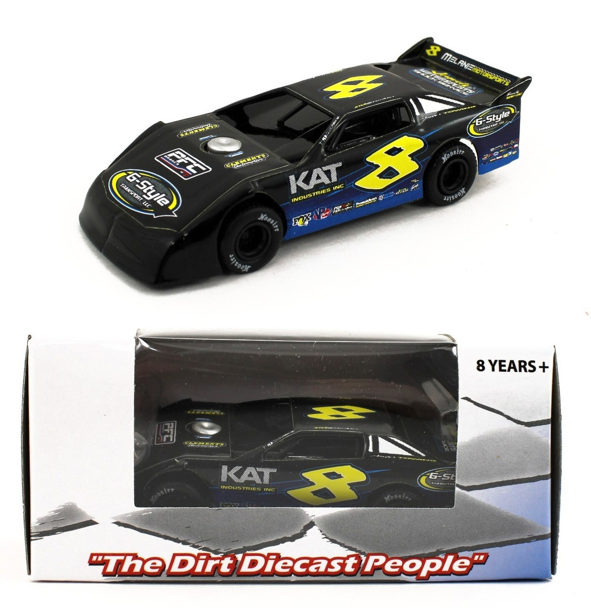 1:64 ADC Dirt Late Model *KYLE STRICKLER* #8 Black G-Style