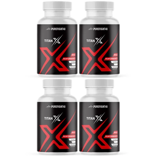 Titan X Male Performance Supplement Boost Power, Endurance & Vitality 4 Bottles