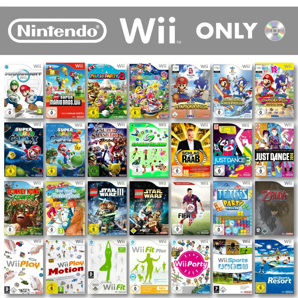 Nintendo Wii Spiele-Wahl (nur CD / DVD 💿) Action 🚨 Party 🎉 Sport 🏃‍♀️⚽️🏃 - Bild 1 von 1