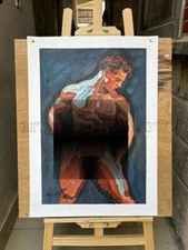 Original oil painting art Abstract male 100%hand-painted on canvas 16x24in #1043