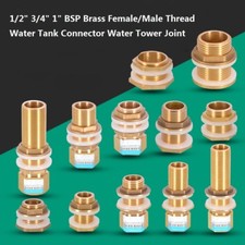 Conector de tanque de agua de rosca hembra/macho BSP de latón de 1/2" 3/4" 1" junta de torre de agua