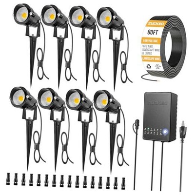  All-in-One Landscape Lighting Kit, 5W LED Low Voltage Landscape Lights with 