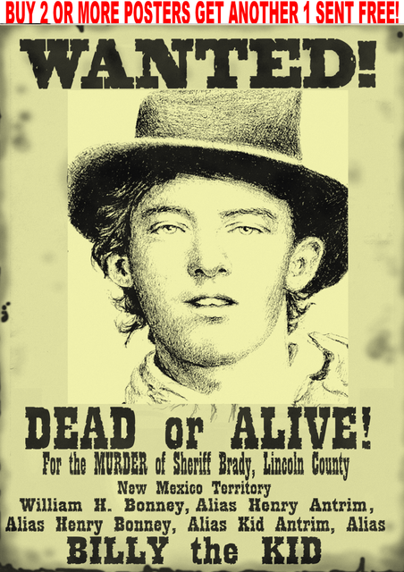 Old West Wanted Poster Billy The Kid