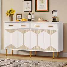 55.1" Coffee Bar Cabinet Sideboard Buffet Kitchen Cabinet with 2 Drawer