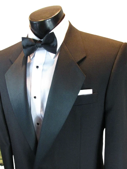 ALL SIZES 40 L Black Wool Tuxedo Coat Pants Shirt Vest tie Complete Tux Mason - Image 3 of 4