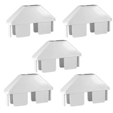 Vinyl Picket Fence Post Cap (Dog Eared) White Vinyl Post Caps (Set of 5 Caps)