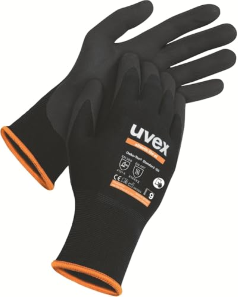 uvex - Guanti protettivi Work Safety | Athletic Lite XT 60026 | Nero, 10 paia, t