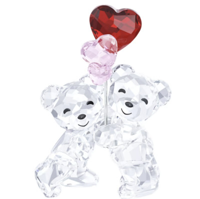 DEFECTIVE Swarovski Kris Bear Heart Balloons Couple Love 5688514  in Box G3D
