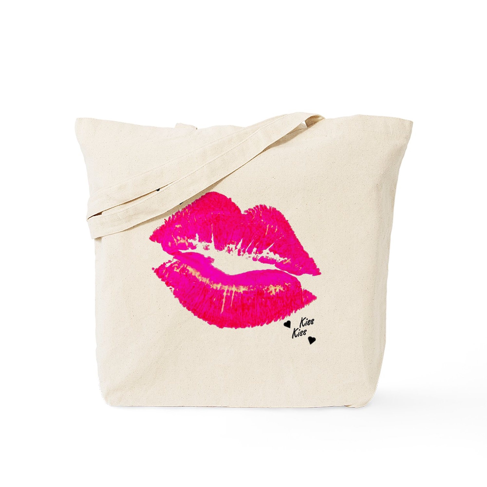 CafePress LIP PRINT Natural Canvas Tote Bag, Cloth Shopping Bag (629042033)