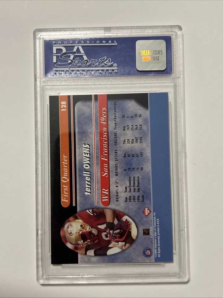 1999 Coll Edge Odyssey #128 Terrell Owen’s PSA Mint 9 - Image 2 of 2