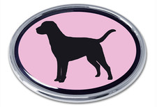 labrador pink chrome auto emblem decal usa made