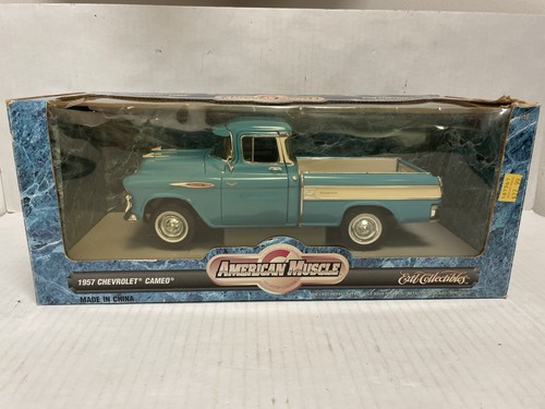 1957 Chevy Cameo Die Cast Truck 1:18 Scale American Muscle ERTL Turquoise - NEW - Picture 2 of 6