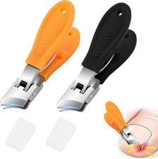 Gebogene Edelstahl Nagelknipser 2er Set für Füße und Fingernägel, ergonomisch