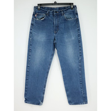 Carhartt FR Jeans Mens 34 x 31 CAT2 Flame Resistant Relaxed Blue Cotton Denim