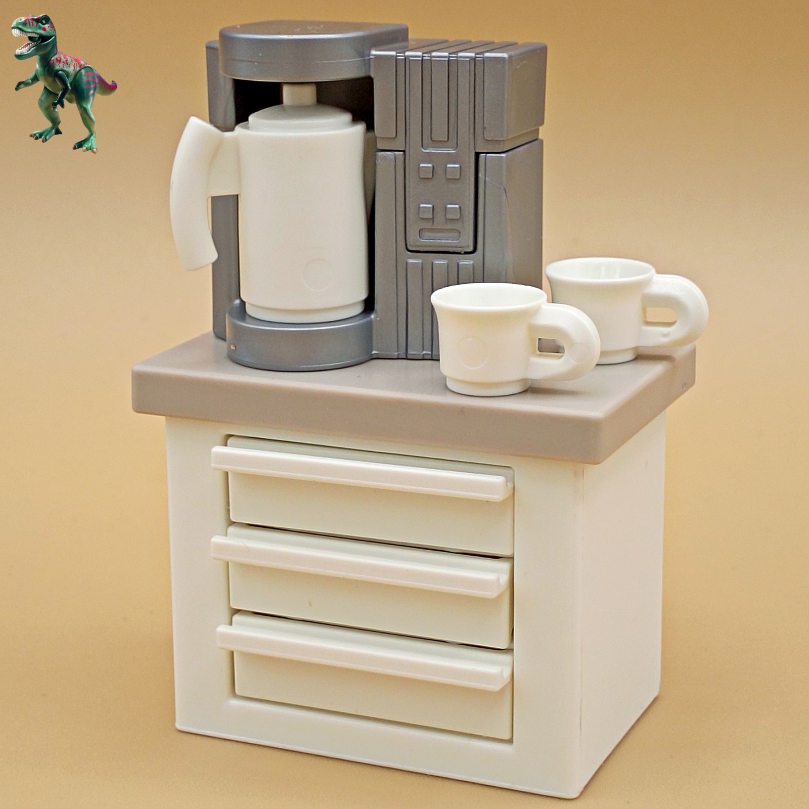 Playmobil coffee maker-table table-cabinet drawers-coffee maker-cafeteria-office