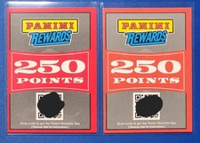 500 Panini Rewards Points (2 - 250 Point Cards) Unredeemed, 500 Total Points