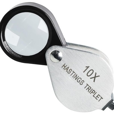 Juwelierlupe 10-fache Vergrößerung Triplett Glas Edelstahl kompakt