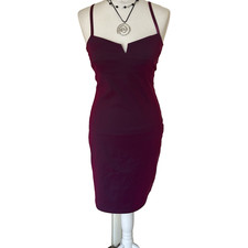 New Look Y2K UK Size 12 Dress 90s Bodycon Purple Vintage