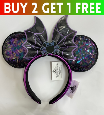 Loungefly Disney Parks Spiderweb Sequin Minnie Mouse Ears  display picture 1