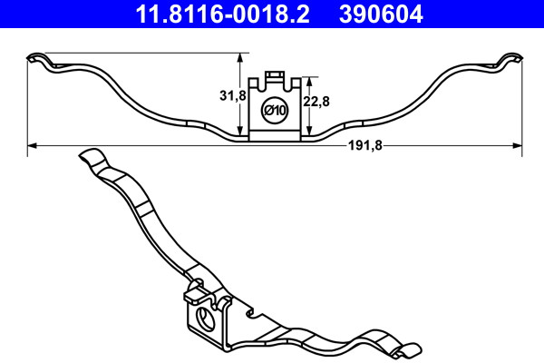 ATE 11.8116-0018.2 Spring, brake caliper for AUDI