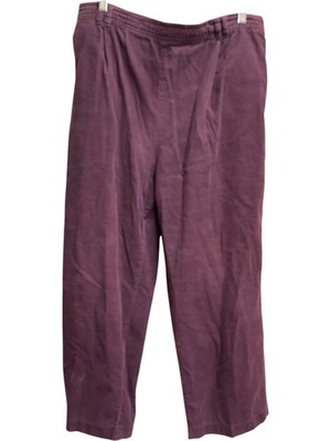 Marks & Spencer Purple Corduroy Trousers - UK 18 Short