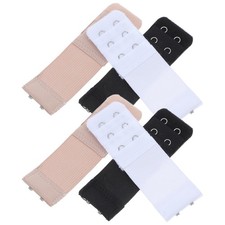 6Pcs Reusable Bra Extender Straps Elastic Adjustable Bra Buckles Multicolor