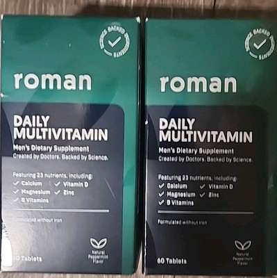 2PK Roman Daily Multivitamin 120 Tablets Mens Dietary Supplement Exp Date 09/26