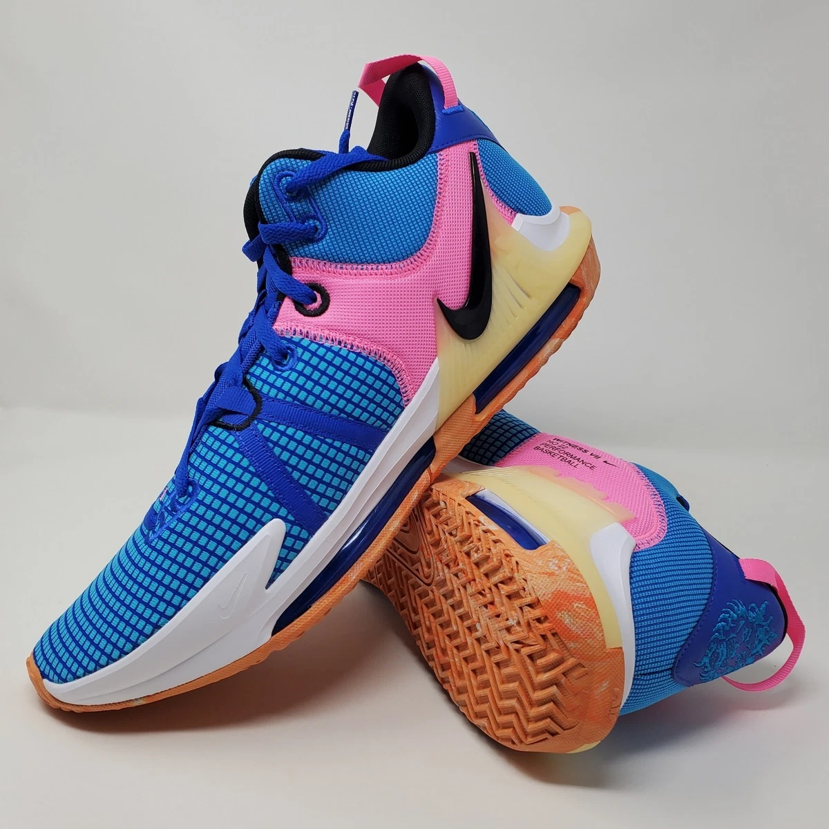 Nike LeBron Witness 7 White Peach Volt Pink Basketball Shoes Men’s Size11 Nike LeBron Witness 7 Men main image 2