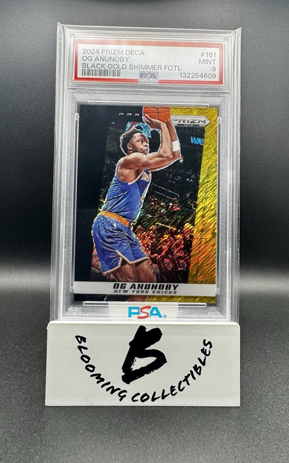OG Anunoby 2024-25 Panini Prizm Deca Black Gold Shimmer FOTL /8 #181 NY Knicks