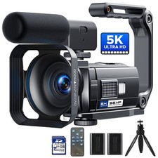 Camcorder Video Camera 5K 56MP Vlogging Camera YouTube WiFi Night Vision ,Tripod