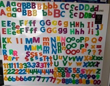 Lot of Mixed Colors And Sizes Plastic Magnetic Fridge Alphabet Letters Numbers