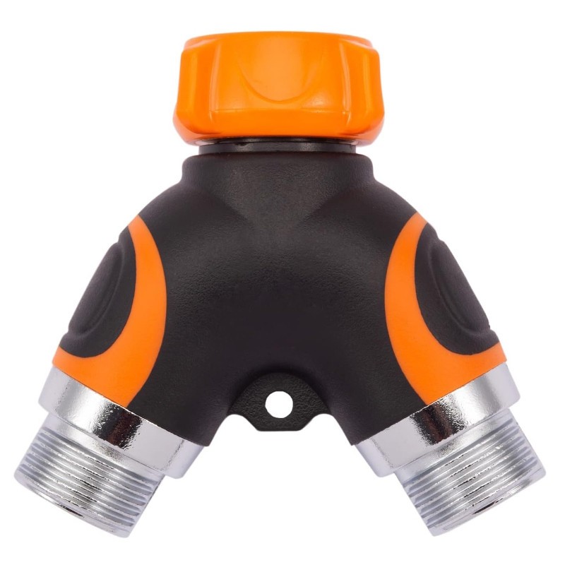 Giraffe Tools Garden Hose Splitter 2 Way Heavy Duty 3/4" GHT Y Connector Orange