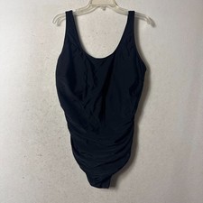 DACI one Piece Swimsuit Women Plus Size 22W Black Side ruching minimalist basic