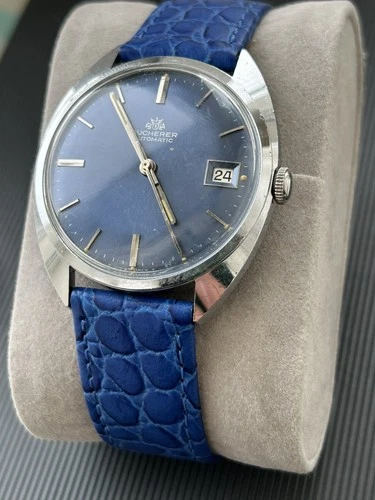 Men’s Vintage Bucherer Blue Dial/Day Swiss Automatic Watch (Rolex Owned)