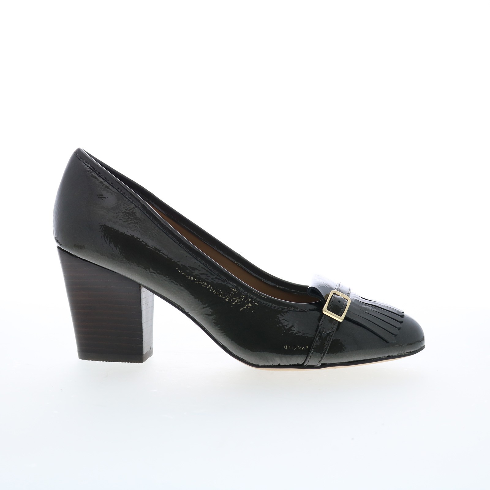 Isola Tara 6229393 Womens Black Leather Slip On Heels Pumps Shoes