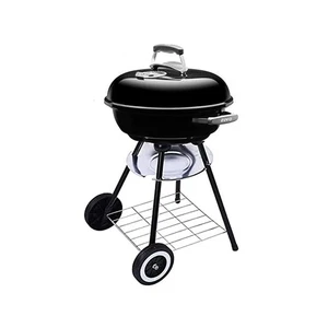 43 cm Portable Charcoal BBQ Grill with Wheels | Outdoor Kettle Barbecue UK