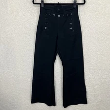 Vintage US Navy Bell Bottom Pants Trousers Black Sailor Wool Military Uniform