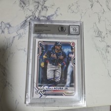 Ronald Acuna Jr. 2017 Bowman Chrome RC  Auto CPA-RA  Braves . 