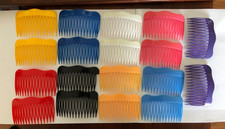 Lot of 18 Vintage Side Multi colors Combs Scalloped Hair 3"