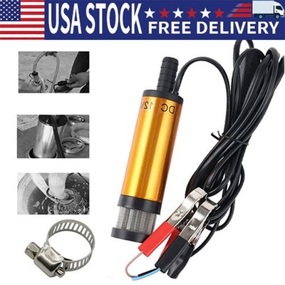 12V DC Submersible Diesel Fuel Water Oil Transfer Electric Mini Refueling Pump