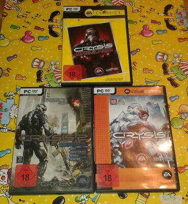 3 mal crysis: basis game+crysis 2+ crysis maximum PC DVD # LB 142 MJ