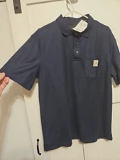 Moerdeng  3 Button Polo Pocket Tee Size M Navy Blue New With Tags 