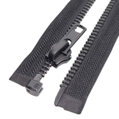 #8 28 Inch Black Nickel Teeth Separating Jacket Zipper Right Handed Zipper He...