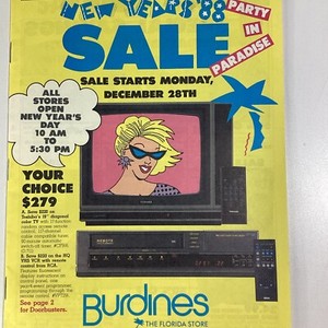 Florida Catalog Miami Burdines 1988 New Years Home Electronics Toshiba JVC